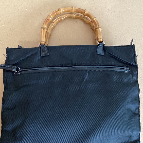 Gucci Bamboo Two-Handle Tote Bag in
Black Nylon.Black.Non-Gucci replace strap. - Picture 8 of 16